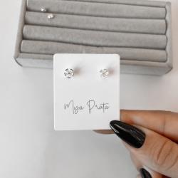 Brinco infantil flor detalhe zircônia cristal 6mm tarraxa baby