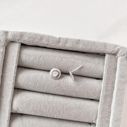 Brinco medalha coração cravejado 9mm