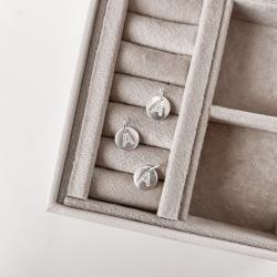 Pingente medalha letra A cravejada 15mm