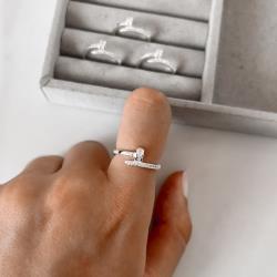 Anel prego com cravejado