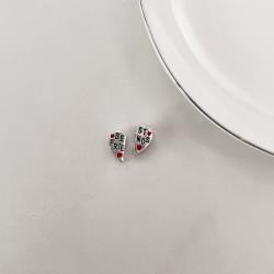 Berloque separador coração best friends resina