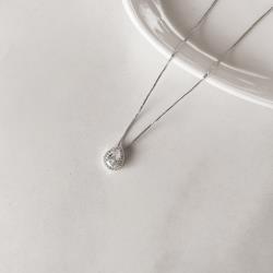 Colar zircônia gota com cravejado 11mm 45cm