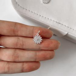 Pingente botão cravejado 11mm