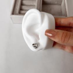 Brinco coração ondulado 11mm