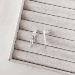 Brinco bastões liso e cravejado 30mm