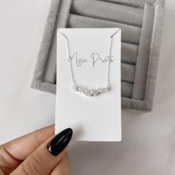 Colar entremeio zircônias navete 26mm 40+5cm