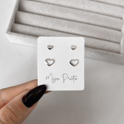 Dupla coração 5mm e coração vazado 8mm