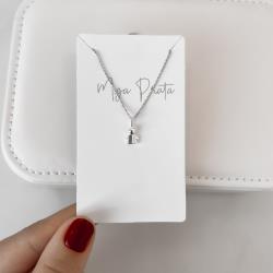 Colar pingente menina 8mm 40cm