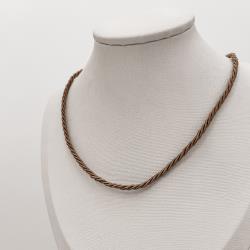 Choker cordão trançado bege 2mm 40+5cm