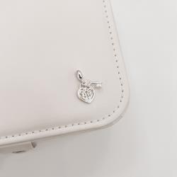 Berloque pingente cadeado coração e chave 13mm