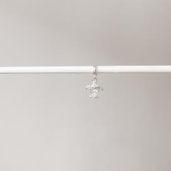 Berloque pingente tartaruga com zircônia gota 9mm