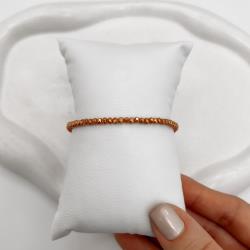 Pulseira cristal terracota 3mm 16cm com alongadora