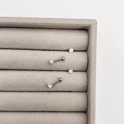 Piercing haste botão cravejado 3mm