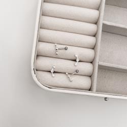 Piercing haste cluster 3 zircônias 11mm