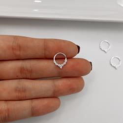 Piercing argola franja cravejada 9mm