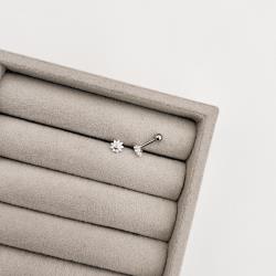 Piercing haste flor cravejada cristal 5mm