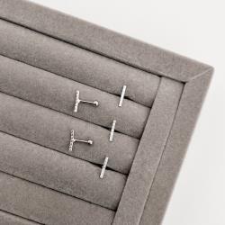 Piercing haste palito quadrados e zircônias 10mm