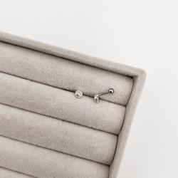 Piercing haste botão cravejado 4mm