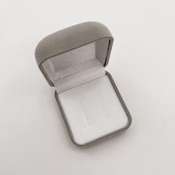 Porta joias anel cinza interior branco duplo