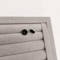 Brinco círculo ônix 10mm resina