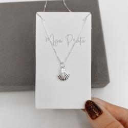 Colar pingente concha 11mm 40cm