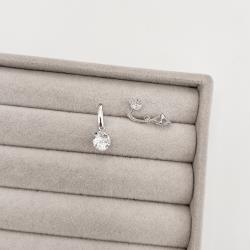 Brinco base com zircônia cristal 8mm