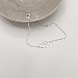 Pulseira entremeio mão vazada 15mm corrente grumet