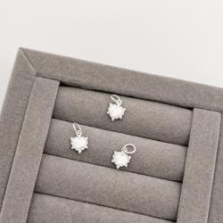 Pingente coração detalhe zircônias 8mm