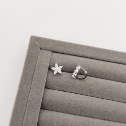 Argola click 10mm flor cravejada