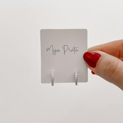 Argola click cravejada 13mm cristal