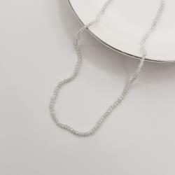 Choker zircônia redonda facetada off white 2mm com alongadora