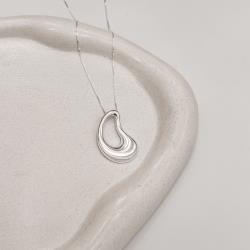 Colar oval ondulado vazado 32mm 45cm