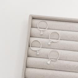 Anel pingente zircônia redonda