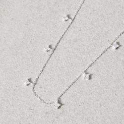 Colar pingentes zircônia losango 3mm corrente cadeado 40+5cm