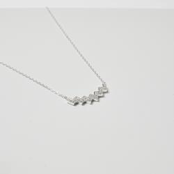 Colar entremeio zigzag cravejado 23mm 40+5cm