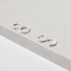 Dupla argolas click zircônia gota 12mm e cravejada 13mm