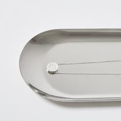 Colar botão todo cravejado 12mm corrente cadeado 40+5cm