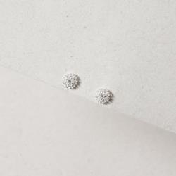 Brinco infantil botão cravejado 6mm tarraxa baby