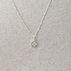 Colar pingente medalha trevo cravejado 6mm 40cm