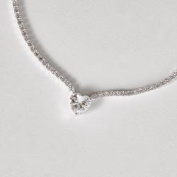 Colar Riviera 2.1 com zircônia coração cristal 9mm 40+5cm