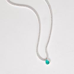 Colar Riviera 1.7 com zircônia gota acqua 7mm 40+5cm