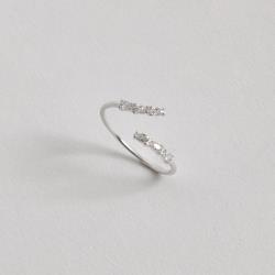 Anel aberto zircônias gota