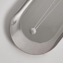 Colar pingente botão todo cravejado 11mm 45cm