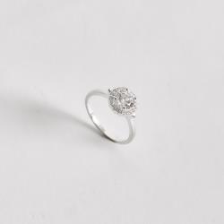 Anel zircônia redonda 6mm com cravejado