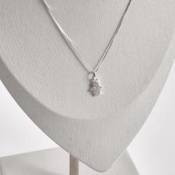 Colar pingente menina toda cravejada 10mm 40cm