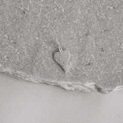 Pingente coração alongado cravejado 17mm