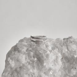 Anel duplo riscado com cravejado