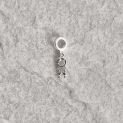 Berloque pingente menino detalhe cravejado 12mm