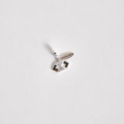 Berloque pingente placa Administração com símbolo cravejado 12mm