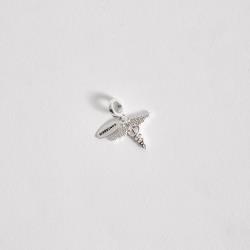 Berloque pingente placa Contábeis com símbolo cravejado 17mm